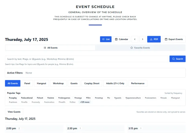 2025 Schedule Now Available!